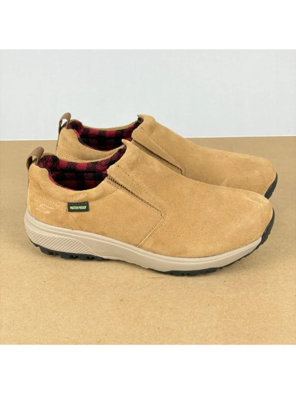 Skechers Ultra Outdoor Pine Slip On Shoes Womens 7 Tan Suede Goga Mat Comfort